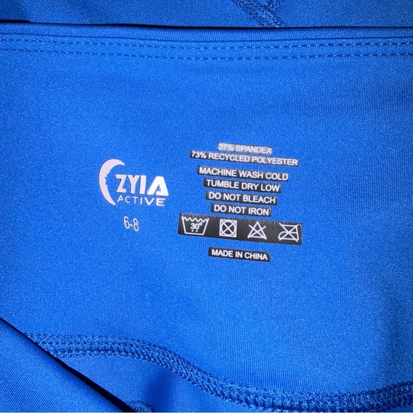 Zyia Blue Reflective Pocket Light n Tight Hi-Rise 7/8 Leggings Sz 6-8 - Picture 6 of 6
